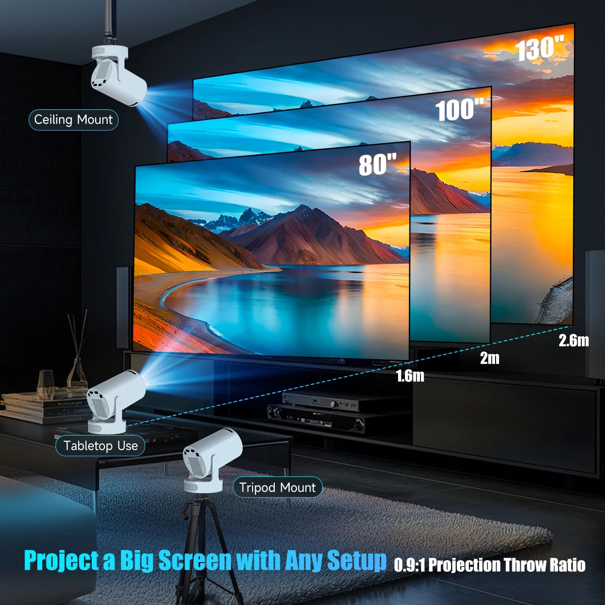 HY300 PRO Projector with speaker